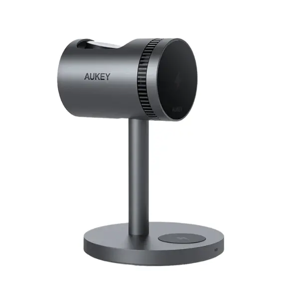 უსადენო დამტენი Aukey 3 in-1 15W LC-MC311A MagFusion Pro Qi2 Active Cooling Wireless Charging Station Gray