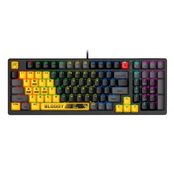 კლავიატურა A4tech Bloody S98 RGB Mechanical Gaming Keyboard Red Switch US Layout Sports Lime