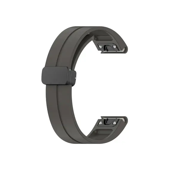 სმარტ საათის სამაჯური 42mm Watch Strap Black Buckle 20mm Magnetic Silicone Band - Dark Grey