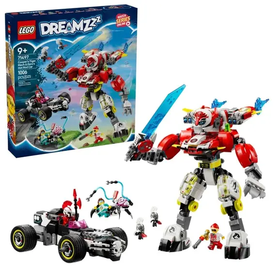 ლეგო LEGO Constructor DREAMZzz Cooper's Tiger Mech & Zero's Hot Rod Car