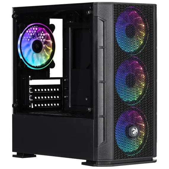კომპიუტერის ქეისი 2E GAMING Computer case CALLEO (GB700) MiniT, Micro ATX,Mini ITX,2xUSB2.0,1xUSB3.0,4x120mm ARGB, TG (side panel), without PSU, black