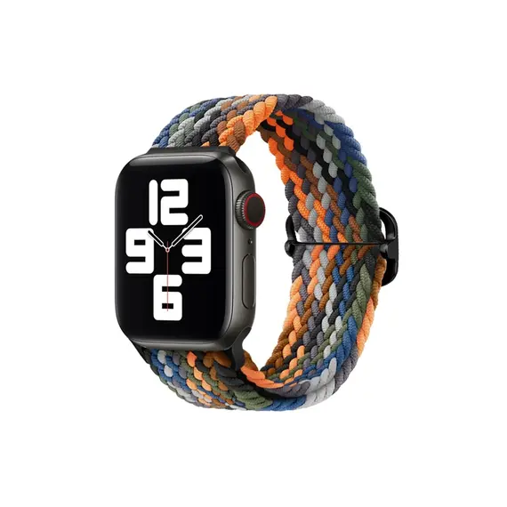 სმარტ საათის სამაჯური TVC Apple Watch Series 10 42mm / 9 8 7 41mm / SE (2023) SE (2022) SE 6 5 4 40mm / 3 2 1 38mm Watch Band Braided Nylon Strap - Camo Multi-Color