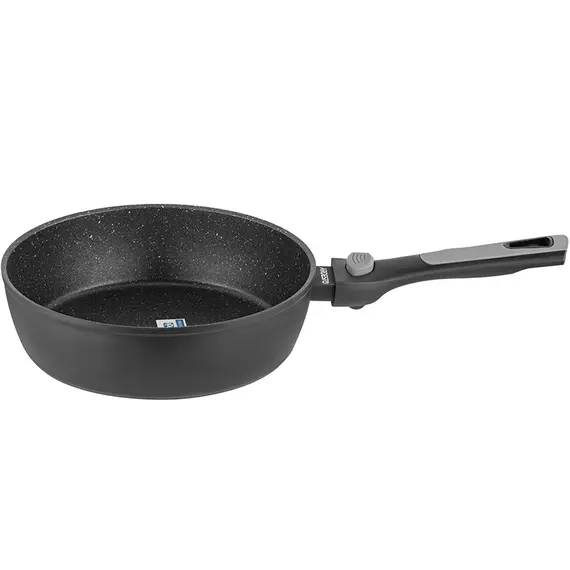 ტაფა Ardesto Deep Fry pan with removable handle Gemini Bari, 24cm, aluminium, black