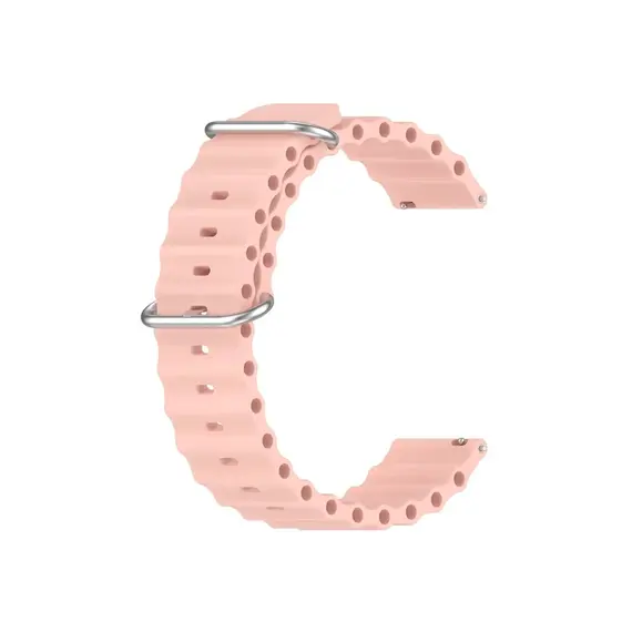 სმარტ საათის სამაჯური For Samsung Galaxy Watch3 41mm / Gear Sport Universal 20mm Wave Design Silicone Replacement Strap Solid Color Wrist Band - Pink