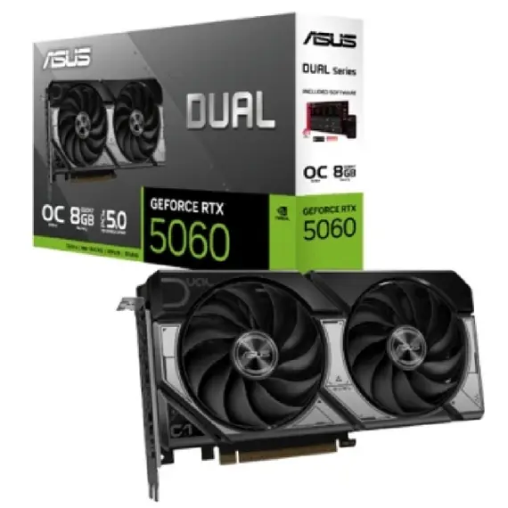 ვიდეო დაფა ASUS Graphic Card GeForce RTX 5060 8 GB GDDR7 OC DUAL-RTX5060-O8G