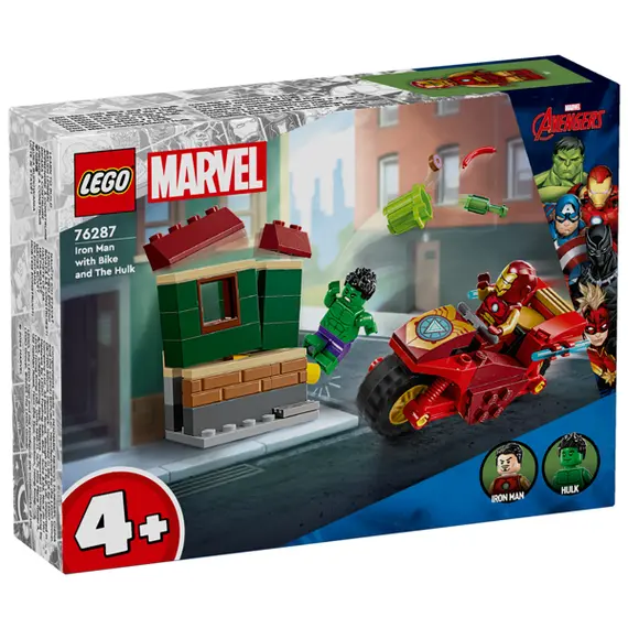 ლეგო LEGO Marvel Iron Man with Bike and The Hulk