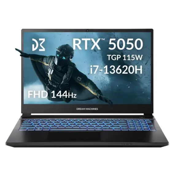 ნოუთბუქი Dream Machines Notebook RG5050-15 15.6FHD IPS, Intel i7-13620H, 32GB, F1TB, NVD5050-8, DOS, black
