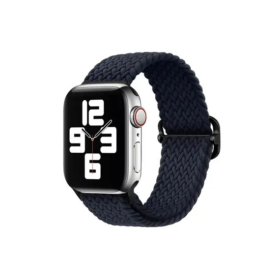 სმარტ საათის სამაჯური TVC Apple Watch Series 10 42mm / 9 8 7 41mm / SE (2023) SE (2022) SE 6 5 4 40mm / 3 2 1 38mm Watch Band Braided Nylon Strap - Charcoal