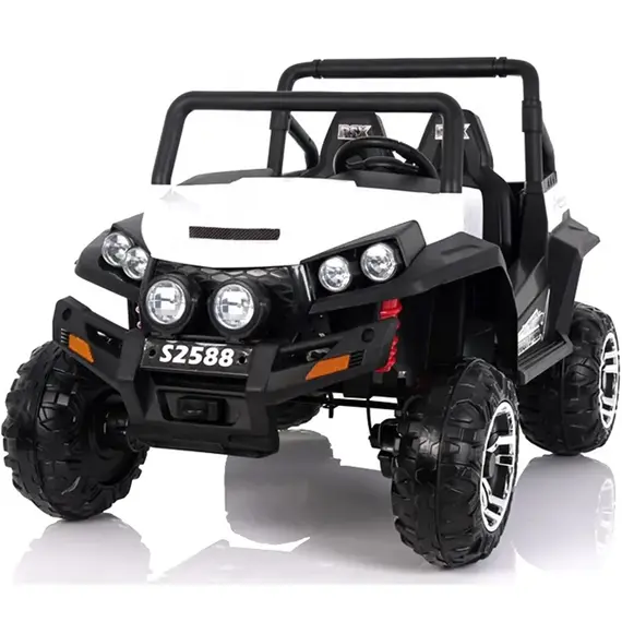 ბავშვის ელექტრო მანქანა S2588-W ტყავის სავარძლით და კაუჩუკის საბურავებით