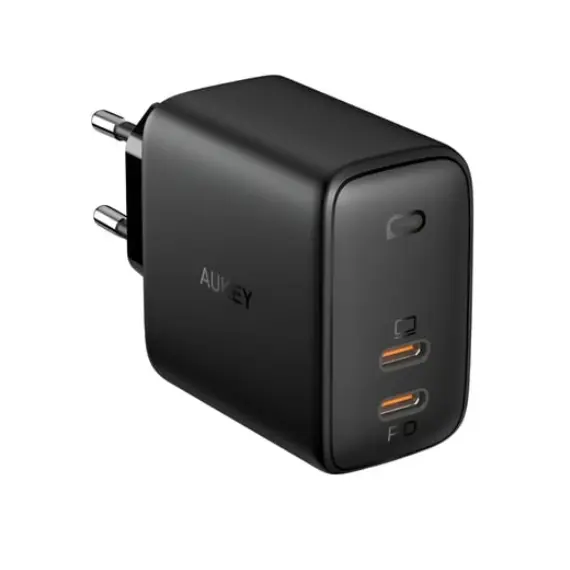 ადაპტერი Aukey PA-B4T 45W 2-Port PD Wall Charger Black