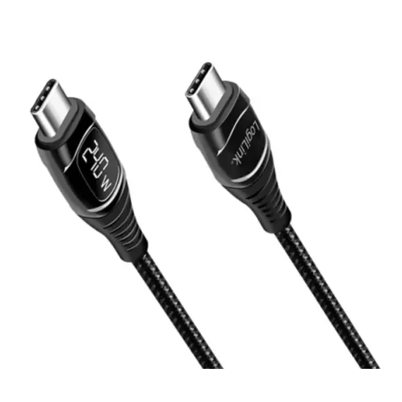 კაბელი Logilink CU0181 USB Type-C 240W PD Fast Charging Cable With E-Mark & Display 1m