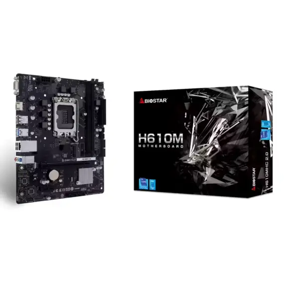 დედა დაფა Biostar Mainboard, H610MHC 2.0 Socket 1700 DDR4, uATX, GbE
