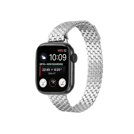 სმარტ საათის სამაჯური TVC Magnetic Buckle Strap for Apple Watch 10 46mm / Ultra 2 / Ultra 49mm / 9 8 7 45mm / SE (2023) SE (2022) SE 6 5 4 44mm / 3 2 1 42mm Stainless Steel Ban