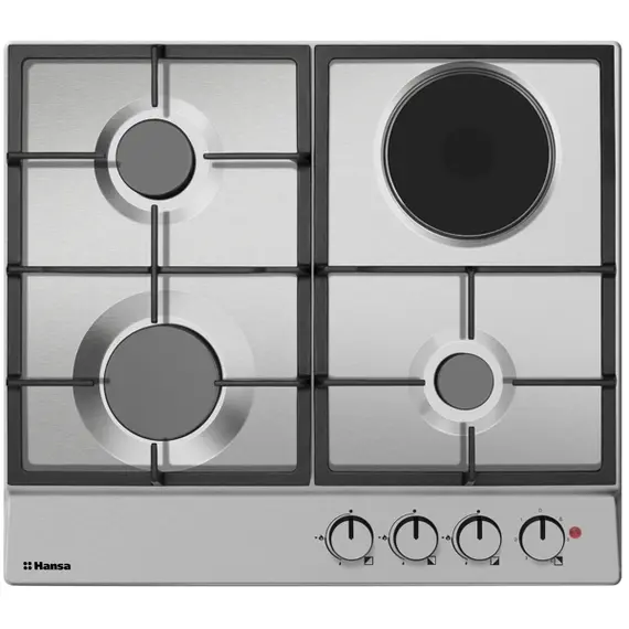 ქურის ზედაპირი Hansa combined (3 gas + 1 electrical), 59cm, cast-iron, inox