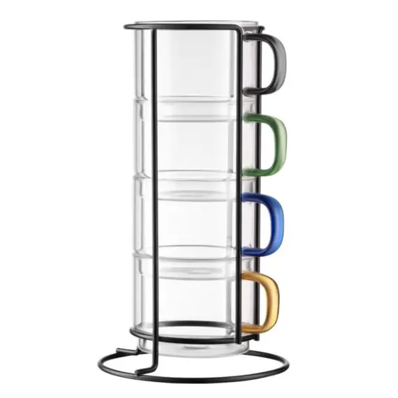 ჭიქების ნაკრები Ardesto Set of cups 350ml, 4pcs, borosilicate glass, transparent