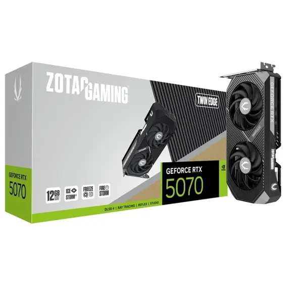 ვიდეო დაფა ZOTAC Graphic Adapter GeForce RTX 5070 12GB GDDR7 Twin Edge