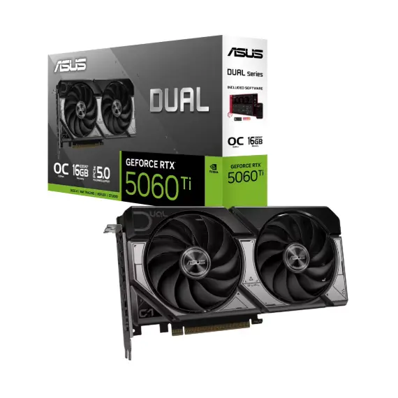 ვიდეო დაფა ASUS Graphic Card GeForce RTX 5060 TI 16GB GDDR7 OC DUAL-RTX5060TI-O16G