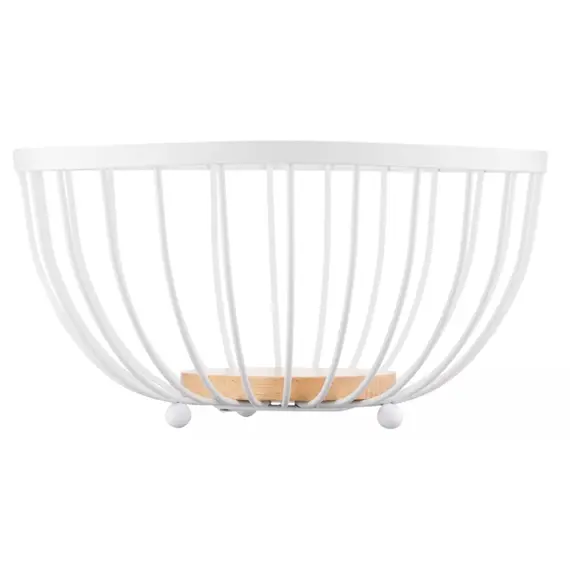 ხილის თასი Ardesto Basket Midori 25х25х13cm, metal, wood, white