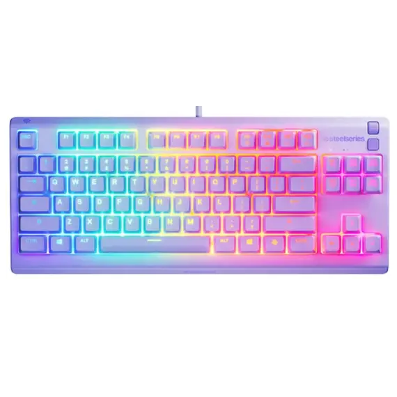 კლავიატურა SteelSeries Keyboard membrane Apex 3 TKL, 84key, USB-A, EN, RGB, lavender