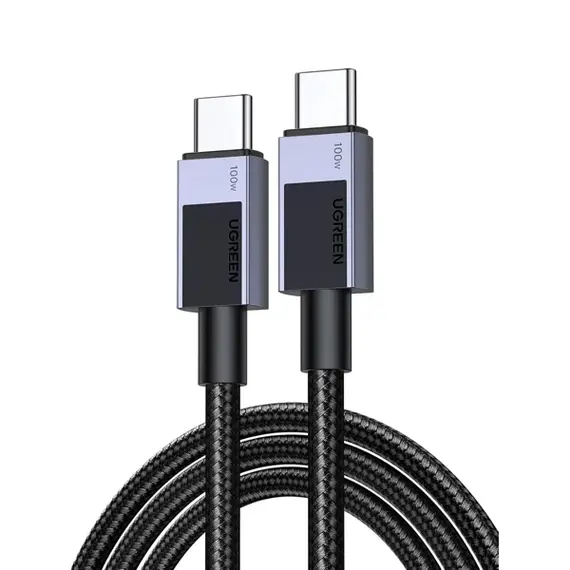USB კაბელი UGREEN L512 (45063), 100W, Type-C to Type-C PD Fast Charging Cable, 1m, Space Gray
