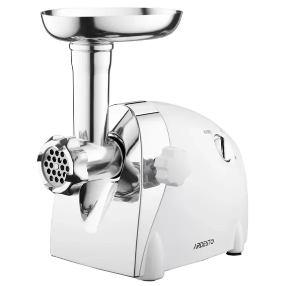 ხორცსაკეპი მანქანა Ardesto Meat grinder, 2000W, prod.-1.9kg/min, 3 cutting plates+for sausag.plates, 3 vegetable slicer, plastik, silver