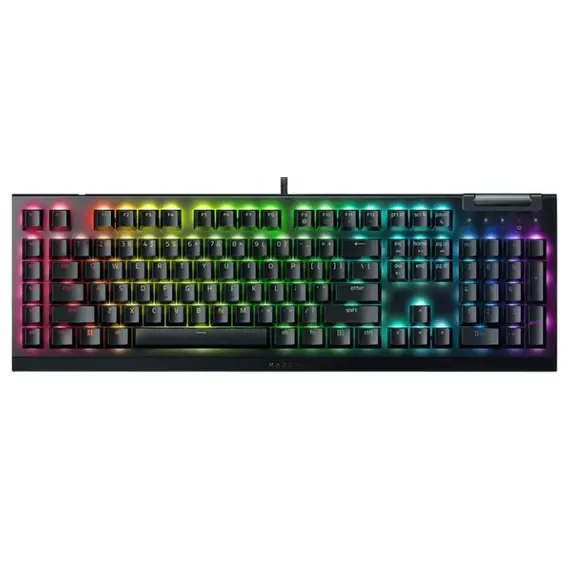 კლავიატურა Razer Keyboard mechanical BlackWidow V4 X 110key, Green Switch, USB-A, EN/RU, RGB, black