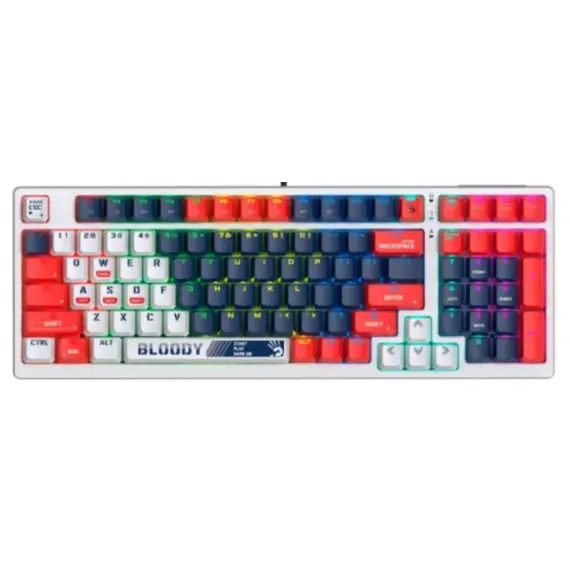 კლავიატურა A4tech Bloody S98 RGB Mechanical Gaming Keyboard Red Switch US Layout Sports Navy