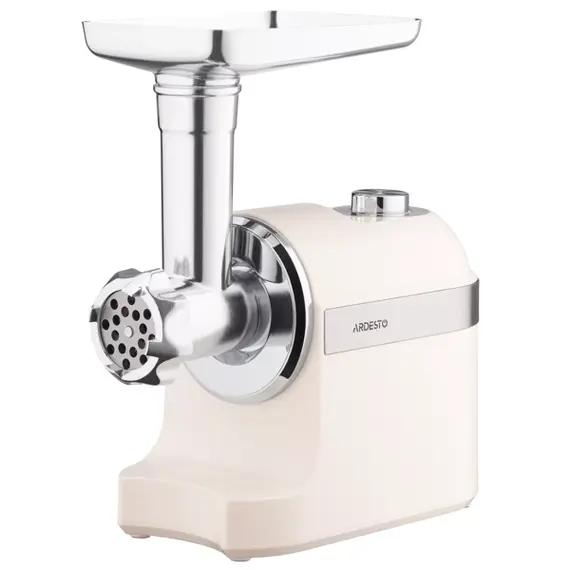ხორცსაკეპი მანქანა Ardesto meat grinder, 1800W, 2kg/min, 3 cutting plates, sausages nozzle, plastik, beigе-silver