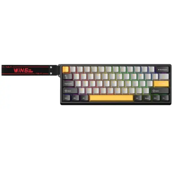კლავიატურა AULA WIN60 HE MAX RGB Wired Gaming Keyboard Dark Grey/Light gray/Yellow (Wing Chun Magnetic Switch)