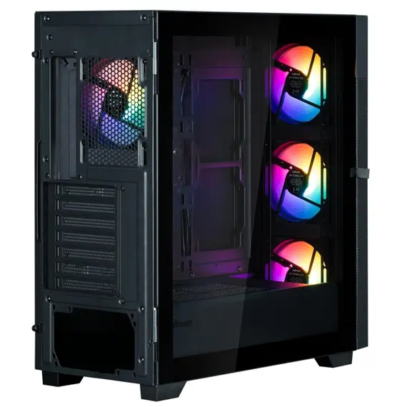 კომპიუტერის ქეისი Zalman PC case  S5 Neo without PSU, 1xUSB3.1, 1xUSB2.0, 4x120mm FRGB, VGA 390mm, LCS ready, TG Side Panel, ATX, black