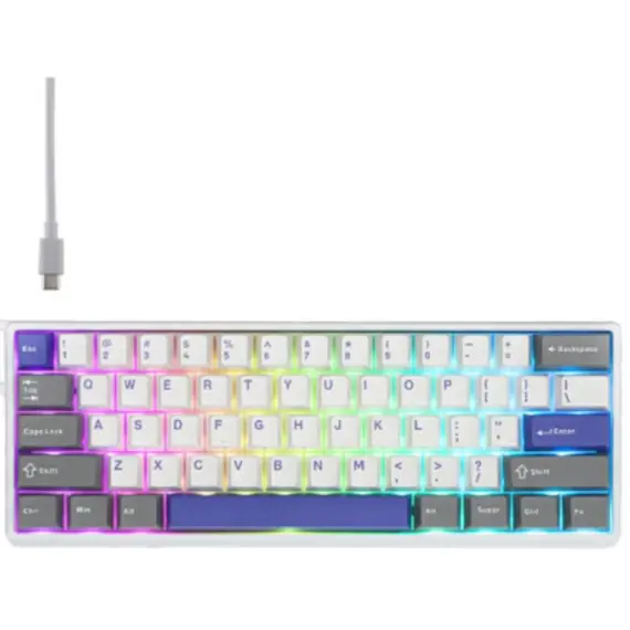 კლავიატურა AULA WIN60 HE MAX Edition RGB Wired Gaming Keyboard White/Grey/Blue (Wing Chun Magnetic Switch)