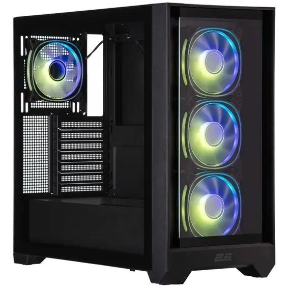 ქეისი 2E 2E-G2302B Dominator Pro, Computer Case, MidT, ATX, Mini-ITX, Micro-ATX, 2xUSB3.0, USBType-C, Black