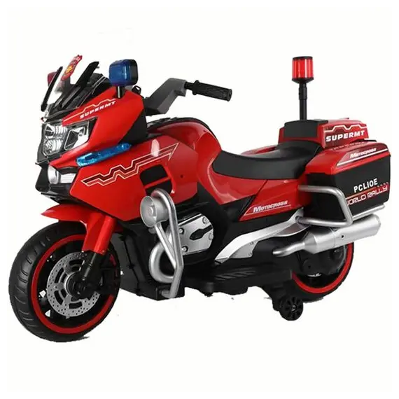 ბავშვის ელექტრო მოტოციკლი 011-RED კაუჩუკის საბურავებით/ტყავის სავარძლით