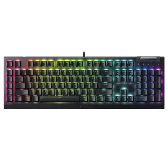 Razer Keyboard mechanical BlackWidow V4 X, 110key, Yellow Switch, USB-A, EN, RGB, black