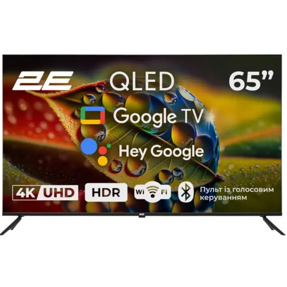 ტელევიზორი TV Set 65" 2E QLED 4K 60Hz Smart Google TV Black