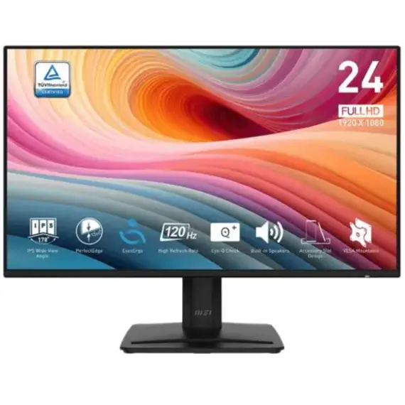 მონიტორი MSI Monitor 23.8" PRO MP242A-E2 D-Sub, HDMI, DP, MM, IPS, 120Hz, 1 ms, sRGB 115%, AdaptiveSync