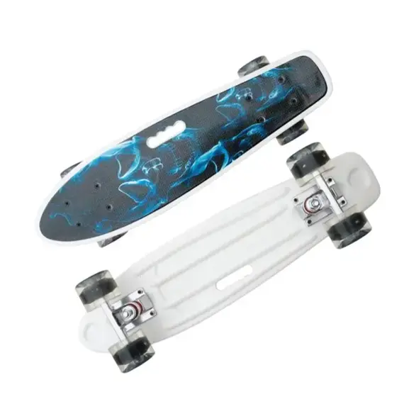 სკეიტბორდი M350YST-SKALETON2 მანათობელი ბორბლები და სახელურით