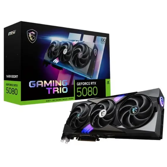 ვიდეო დაფა MSI Graphic card GeForce RTX 5080 16GB GDDR7 GAMING TRIO OC