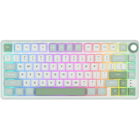 კლავიატურა Royal Kludge RK R75 RGB Mechanical Keyboard, K silver switch, Hot Swappable, Type-C wired, Sky Cyan