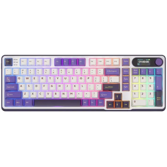 კლავიატურა Royal Kludge RK S98 RGB Mechanical Keyboard, Brown switch, Smart Display, Hot Swappable, Type-C wired, Bluetooth 5.0, 2.4GHz, Blackberry