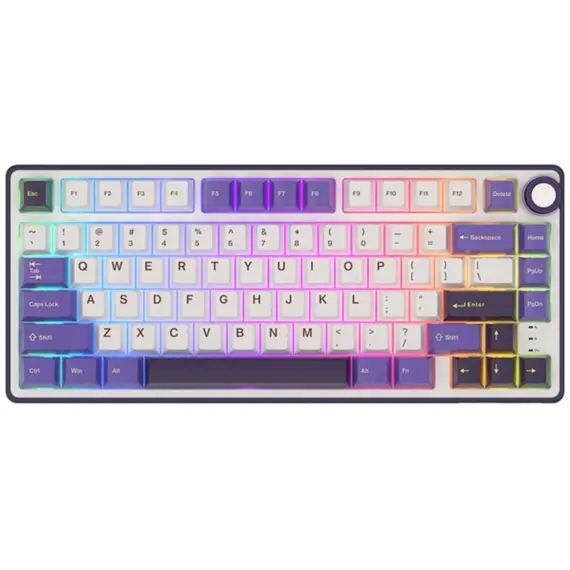 კლავიატურა Royal Kludge RK R75 RGB Mechanical Keyboard, K silver switch, Hot Swappable, Type-C wired, Blackberry