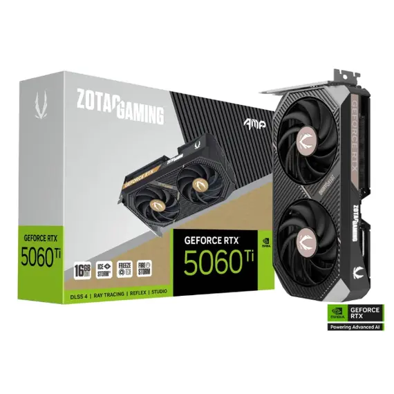 ვიდეო დაფა ZOTAC Graphic Adapter GeForce RTX 5060 Ti 16GB GDDR7 AMP