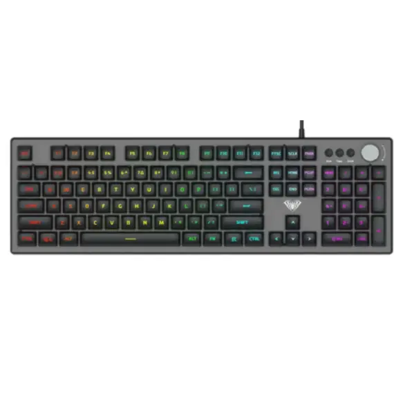 კლავიატურა AULA F2028 Wired RGB Keyboard Gray/Black keycap