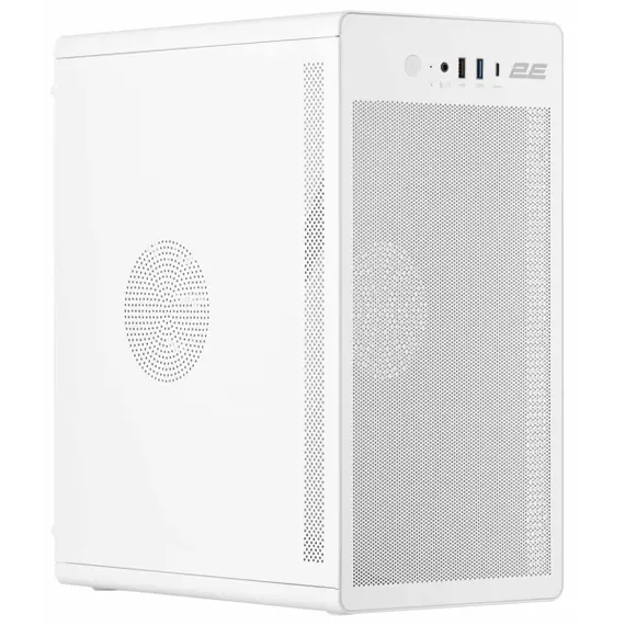 კომპიუტერის ქეისი 2E-V285W, PC case 2E Credo V285W without PSU, 1xUSB3.0, 1х USB 2.0, 1xUSB Type-C, 1x120mm, VGA 300mm, mATX, white