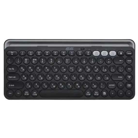 კლავიატურა 2E Keyboard membrane KS250 84key, WL/BT, EN/UK, black-grey