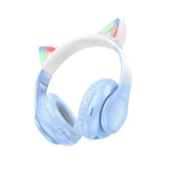 ყურსასმენი Hoco W42 Cat ears BT headphones crystal blue