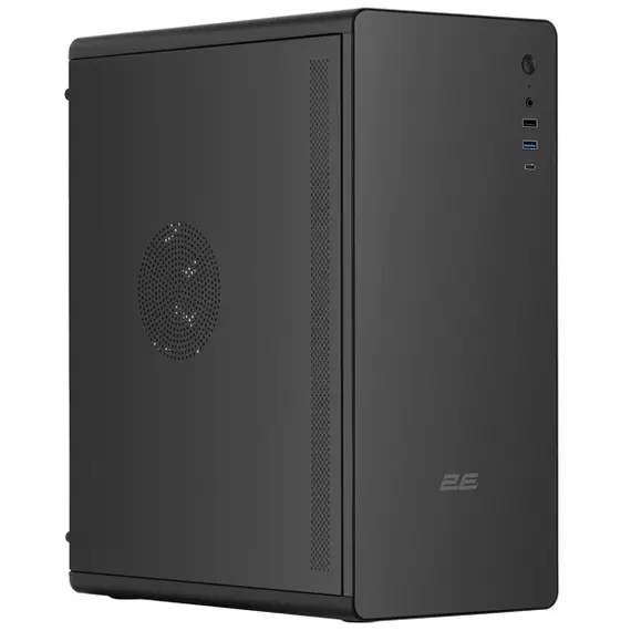კომპიუტერის ქეისი 2E-V500B, PC case 2E Credo V500B without PSU, 1xUSB3.0, 1х USB 2.0, 1xUSB Type-C, 1x120mm, VGA 310mm, ATX, black