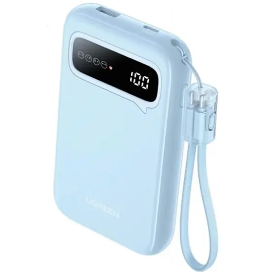 პორტატული დამტენი UGREEN PB522 (45423B), 10000mAh, USB, Type-C, Power Bank, Blue