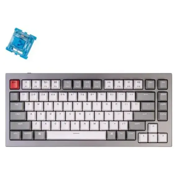 კლავიატურა Keychron Q1 75Key, Gateron Phantom Blue, Hot-Swap, QMK, Knob, USB-A, EN, RGB