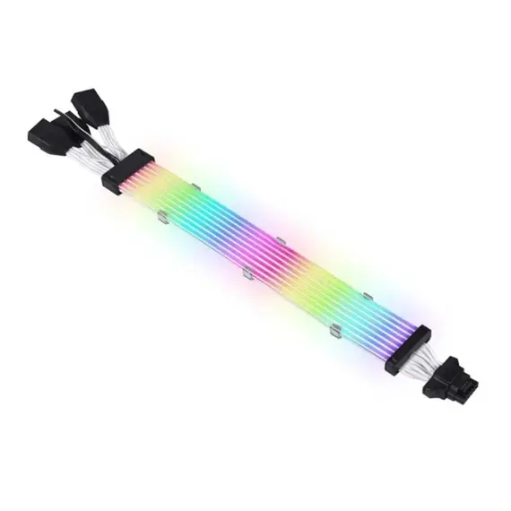 PSU კაბელის დამაგრძელებელი Asiahorse RGB DualSR 12pin 4pin 1to3 Black